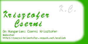 krisztofer cserni business card